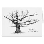 GNARLY TREE :Getting Older: Pencil Realism Greeting Card