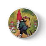 Gnome Apple Basket Snail Mushrooms Fantasy Pin