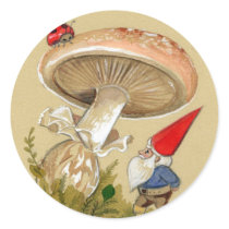 Gnome find a Ladybug and Mushroom
