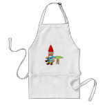 gnome leaning on mushroom aprons