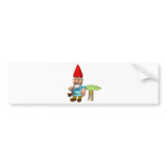 gnome leaning on mushroom bumper stickers