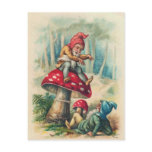 "Gnomes Playing on a Toadstool" Postcard