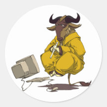GNU Meditation Levitation Sticker