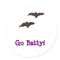 Go Batty! Round Sticker