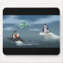 "Go Fish" Penguin w/Background Mouse Pads
