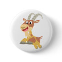 Go Goat!! (cute cartoon goat) Button Badge