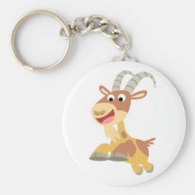 Go Goat!! (cute cartoon goat) Keychain