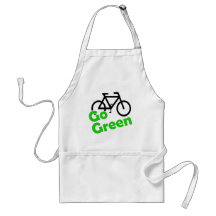 go green bicycle aprons