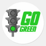 Go Green Light Round Sticker