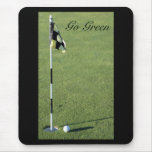 "Go Green" putting green mouse pad