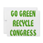 Go Green Recycle Congress invitations