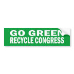 Go Green Recycle Congress Sticker bumper stickers