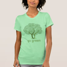 Go Green Tree Graphic T-shirts