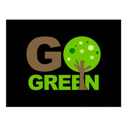 Go Green Tree Recycle Postcard