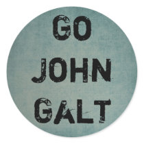 GO JOHN GALT ROUND STICKERS