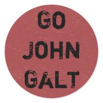 GO JOHN GALT ROUND STICKERS