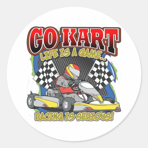 Go Kart Life Round Sticker
