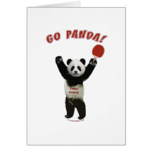 Go Panda Ping Pong Greeting Card