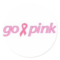 Go Pink Round Stickers