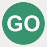 GO Sign Round Sticker