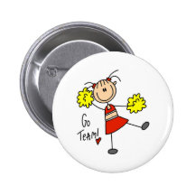 Go Team Cheerleader Button