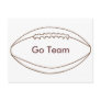 Go Team Custom Football postcards