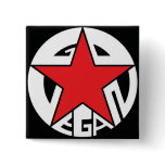 GO VEGAN - Propaganda Style 2 buttons