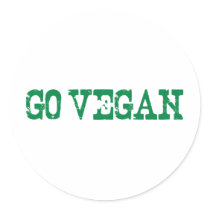 Go Vegan Round Stickers