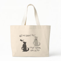 Go Vegan...Stop Animal Cruelty! Tote Bags