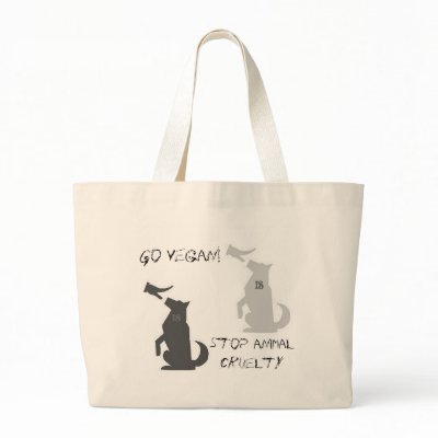 Go Vegan...Stop Animal Cruelty! Tote Bags by barbarasklar