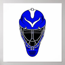 Goalie Helmet Blue Poster