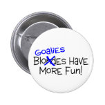 Goalies Have More Fun Pinback Button