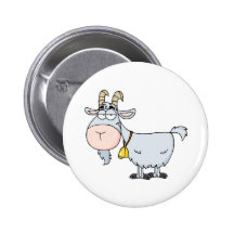 Goat Cartoon Character Pinback Button