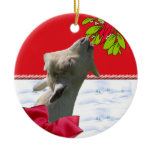 Goat Eating Mistletoe Christmas Ornament ornaments