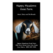 Goat Farming or Breeding Business Card