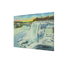 Goat Island View of American Falls in Winter Canvas Prints