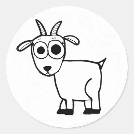 Goat Outline Classic Round Sticker | Zazzle