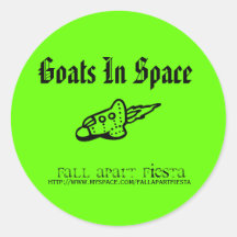 Goats In Space Round Sticker