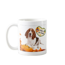 Gobble til you Wobble Thanksgiving Basset Mugs