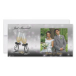 Goblets Sparkle Wedding Photo Card photo cards