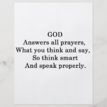GOD ANSWERS ALL  PRAYERS CUSTOM FLYER