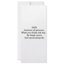 GOD ANSWERS ALL  PRAYERS CUSTOM RACK CARD
