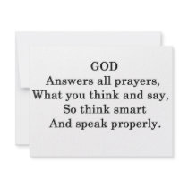 GOD ANSWERS ALL  PRAYERS PERSONALIZED ANNOUNCEMENT