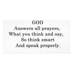 GOD ANSWERS ALL  PRAYERS photo cards
