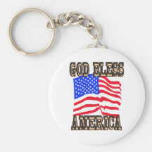 God Bless America American Flag Keychain