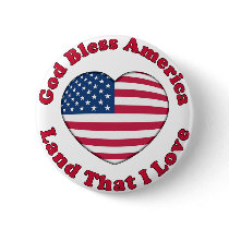 God Bless America Pinback Button