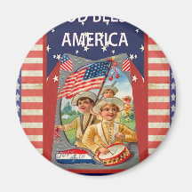 God Bless America, children and drums Magnets
