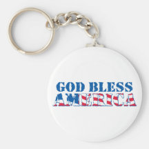 God Bless America (flag) Key Chain
