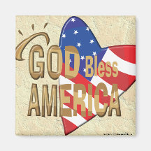 GOD BLESS AMERICA FRIDGE MAGNET