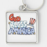 God bless America Keychains